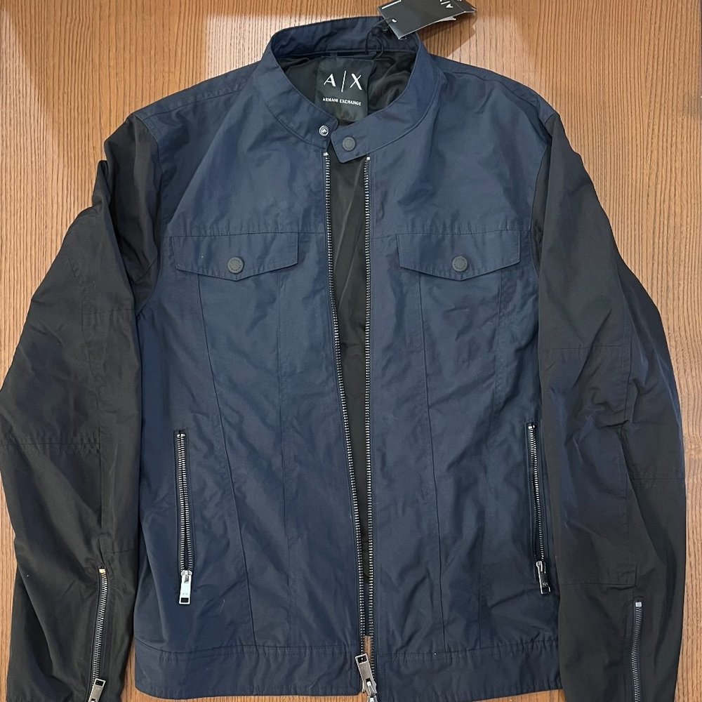 ARMANI EXCHANGE - Bomber Jacket Blue/Black - Brand New - Size L